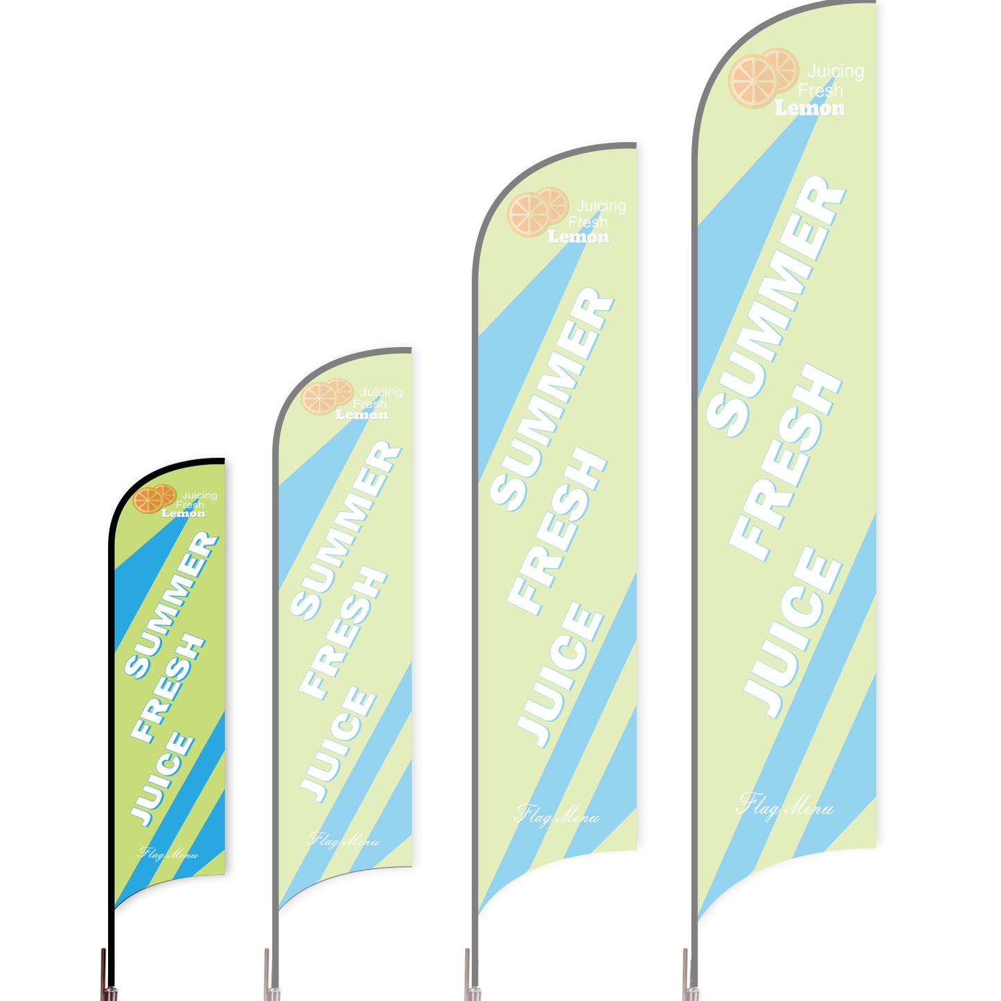 Sharkfin Flag - Doule Sided - Juice-S-Green B-Flag Menu