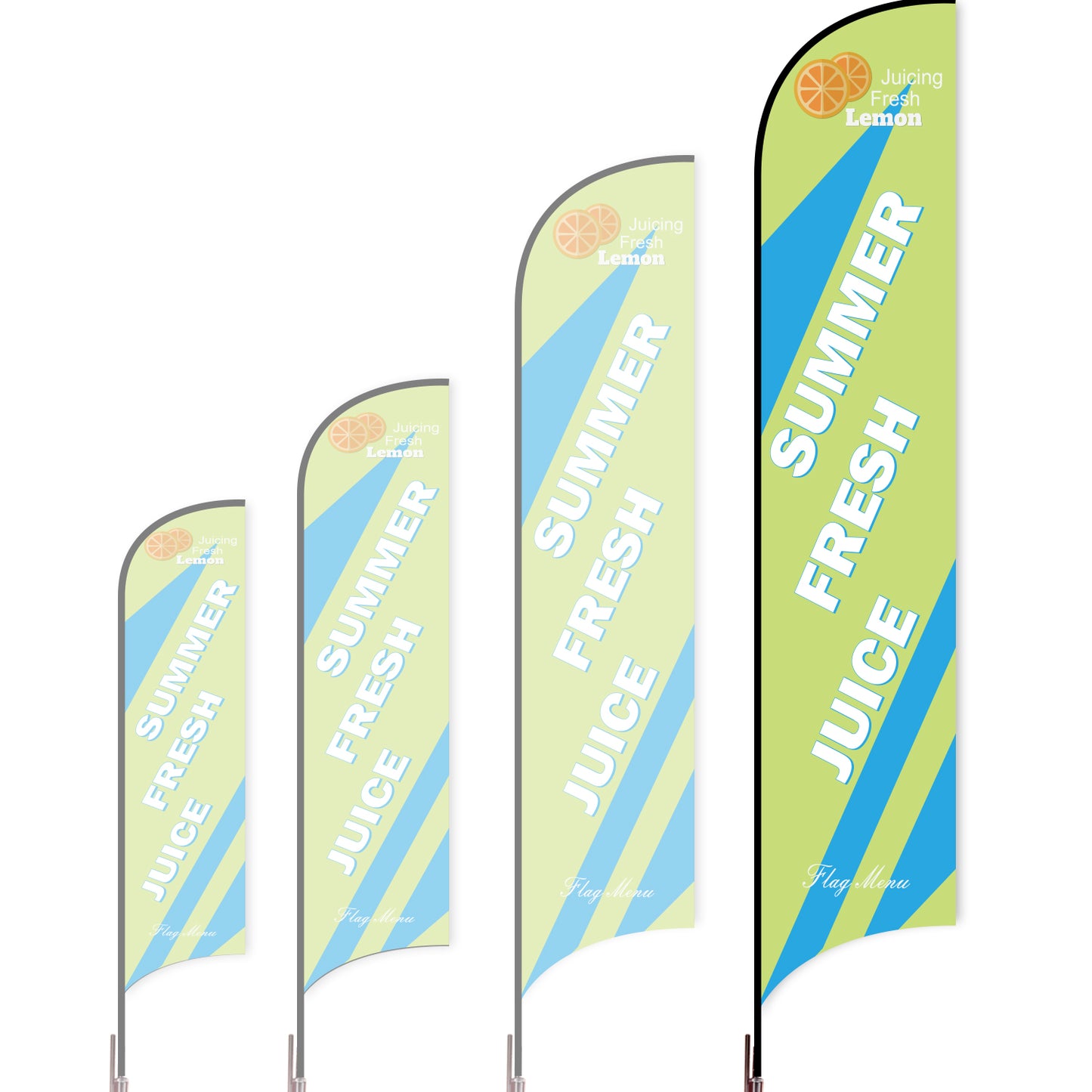 Sharkfin Flag - Doule Sided - Juice-XL-Green B-Flag Menu