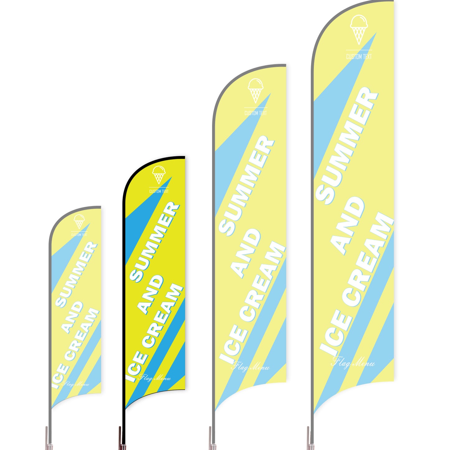 Sharkfin Flag - Doule Sided - Icecream-M-Green C-Flag Menu