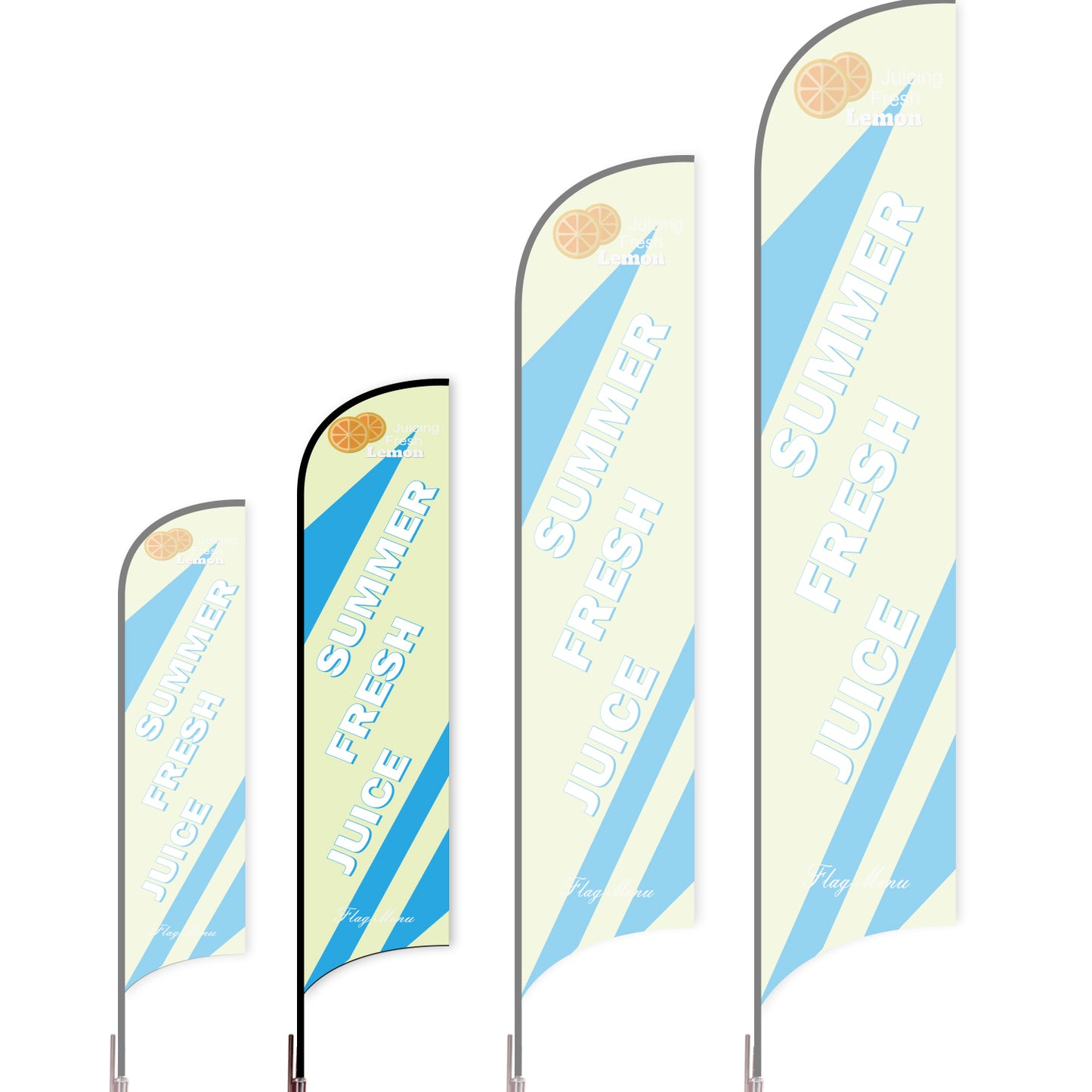 Sharkfin Flag - Doule Sided - Juice-M-Green C-Flag Menu