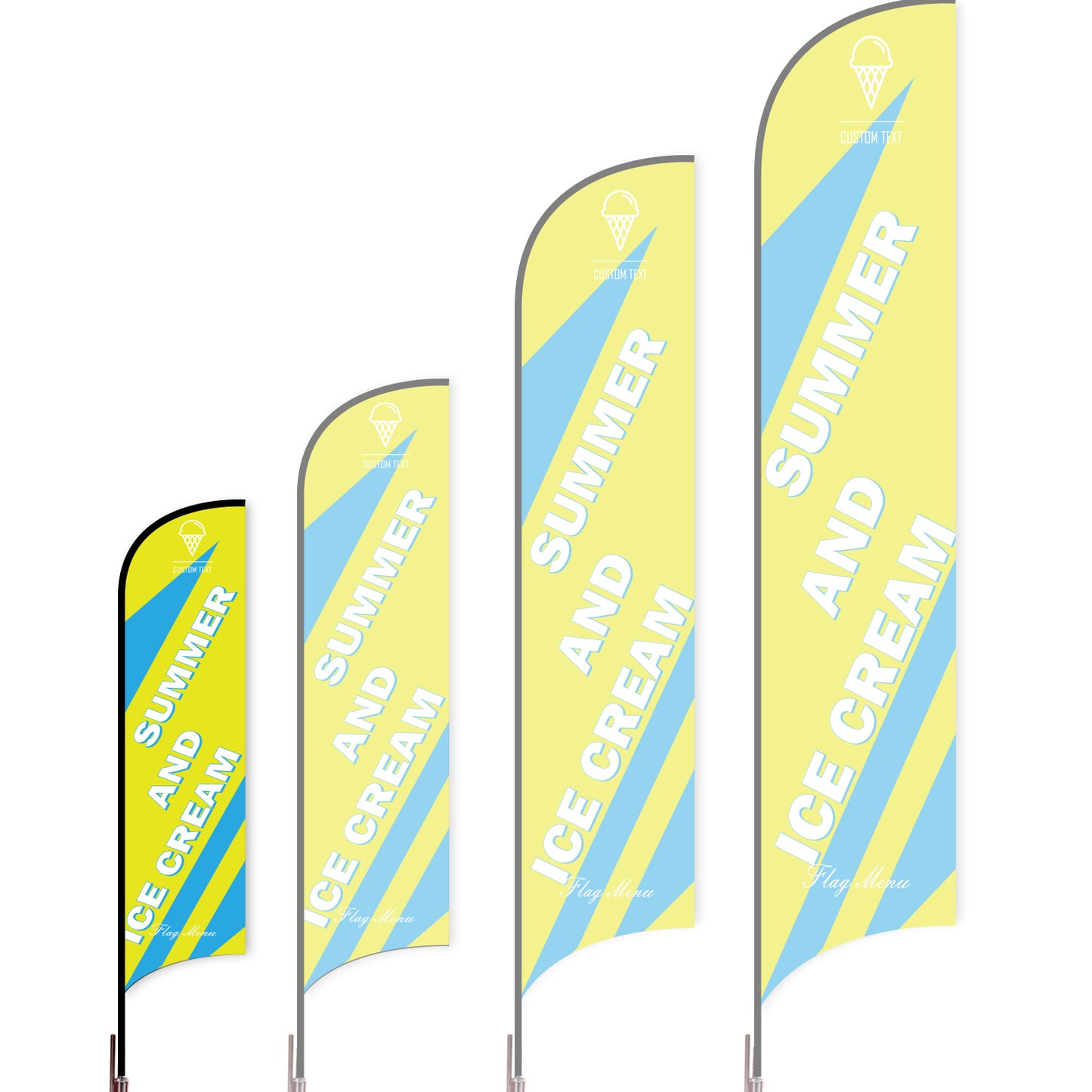 Sharkfin Flag - Doule Sided - Icecream-S-Green C-Flag Menu