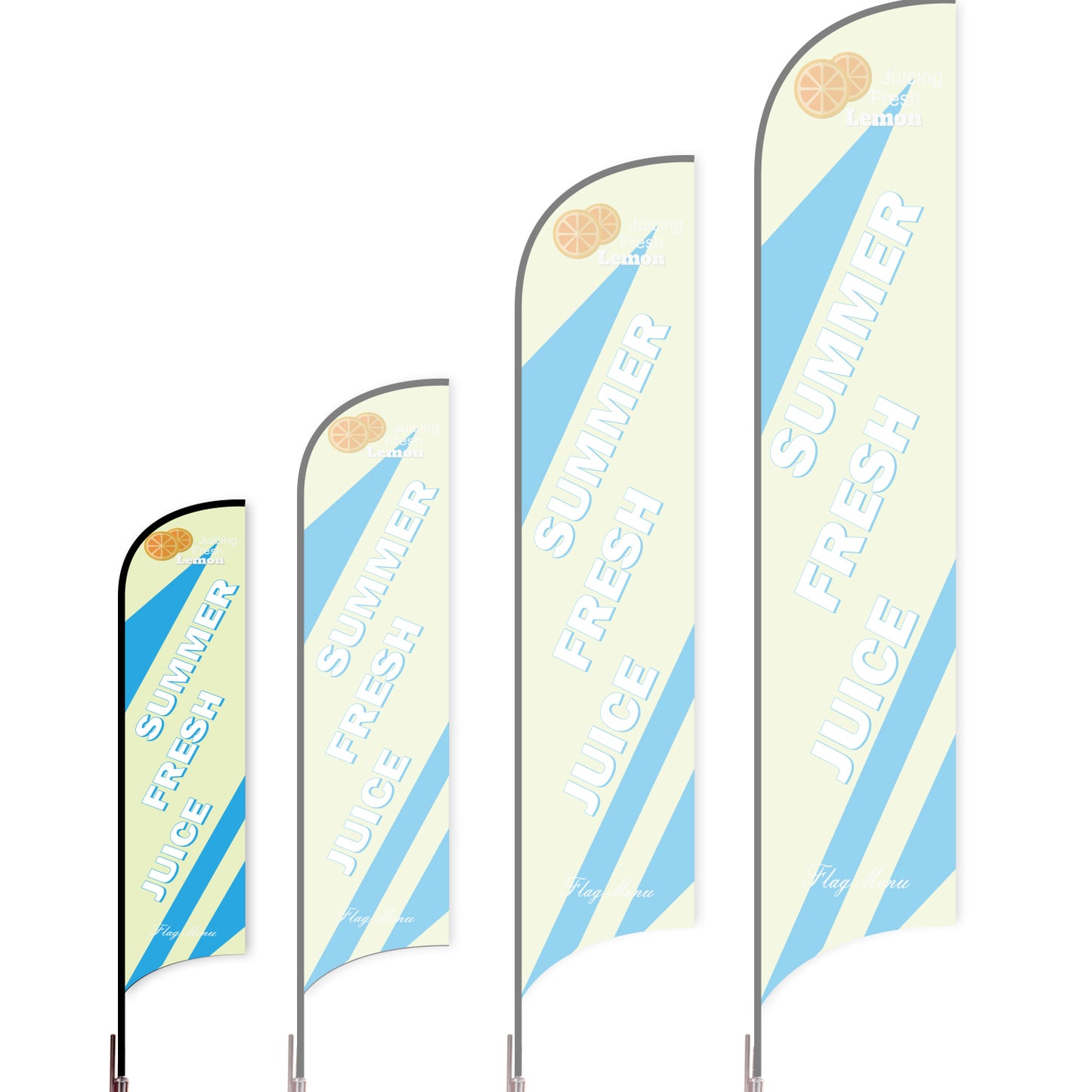 Sharkfin Flag - Doule Sided - Juice-S-Green C-Flag Menu