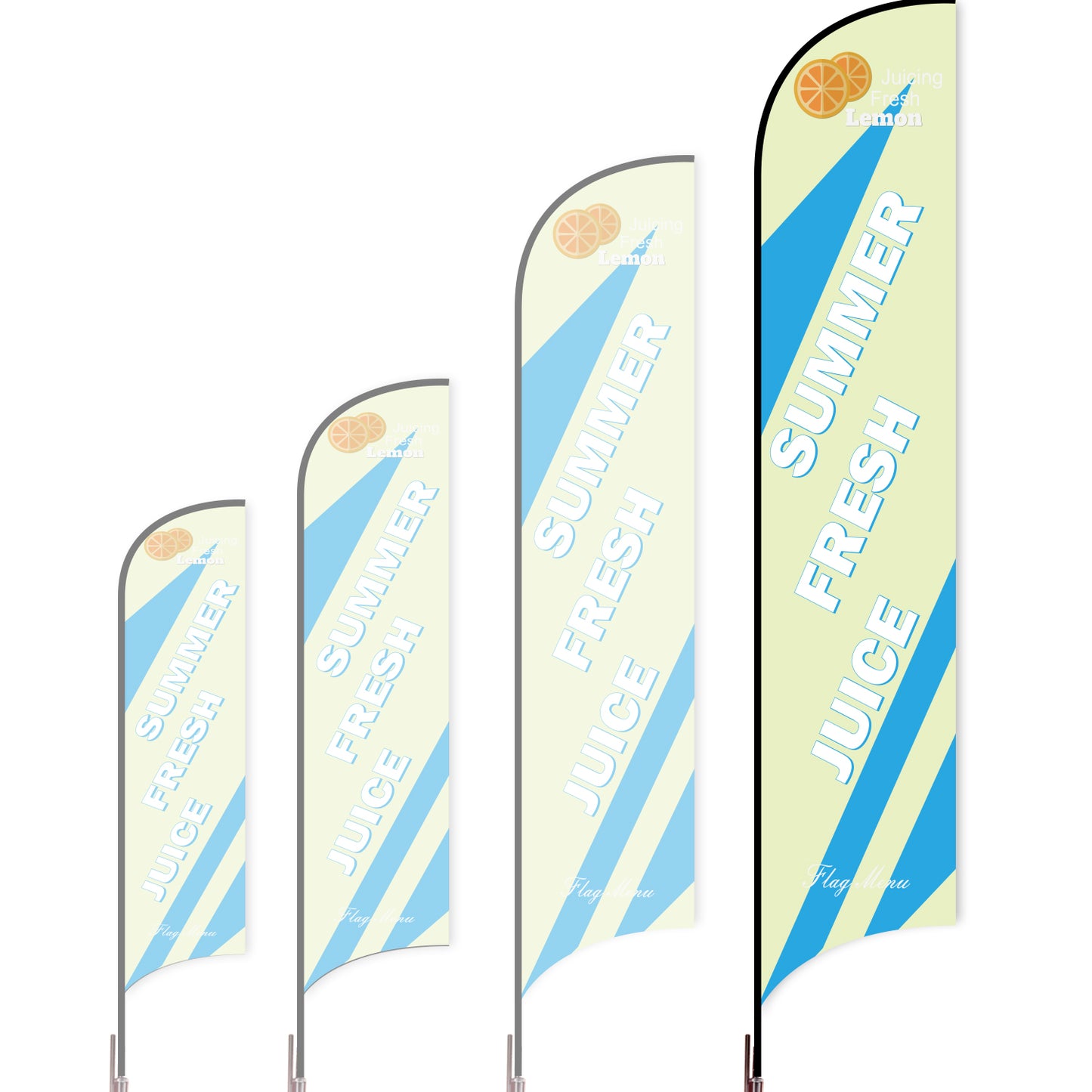 Sharkfin Flag - Doule Sided - Juice-XL-Green C-Flag Menu