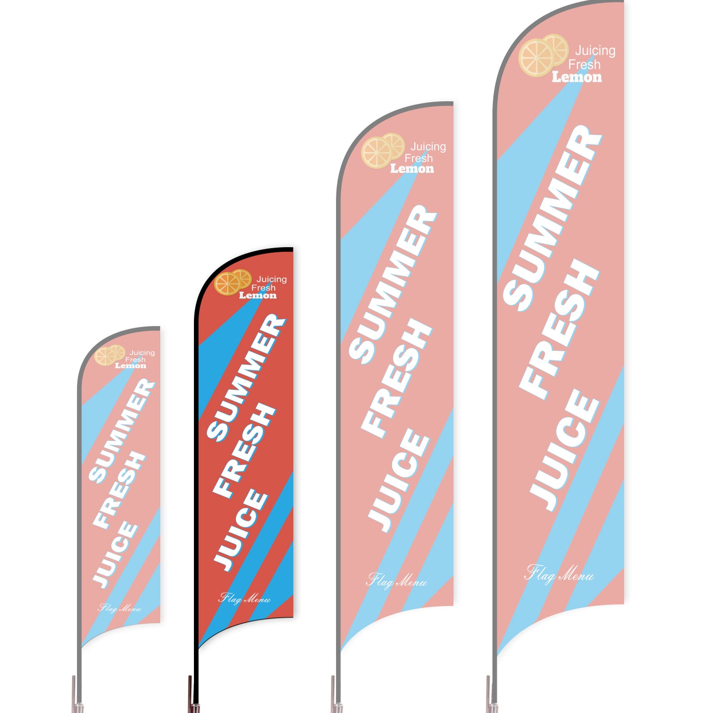 Sharkfin Flag - Doule Sided - Juice-M-Orange A-Flag Menu