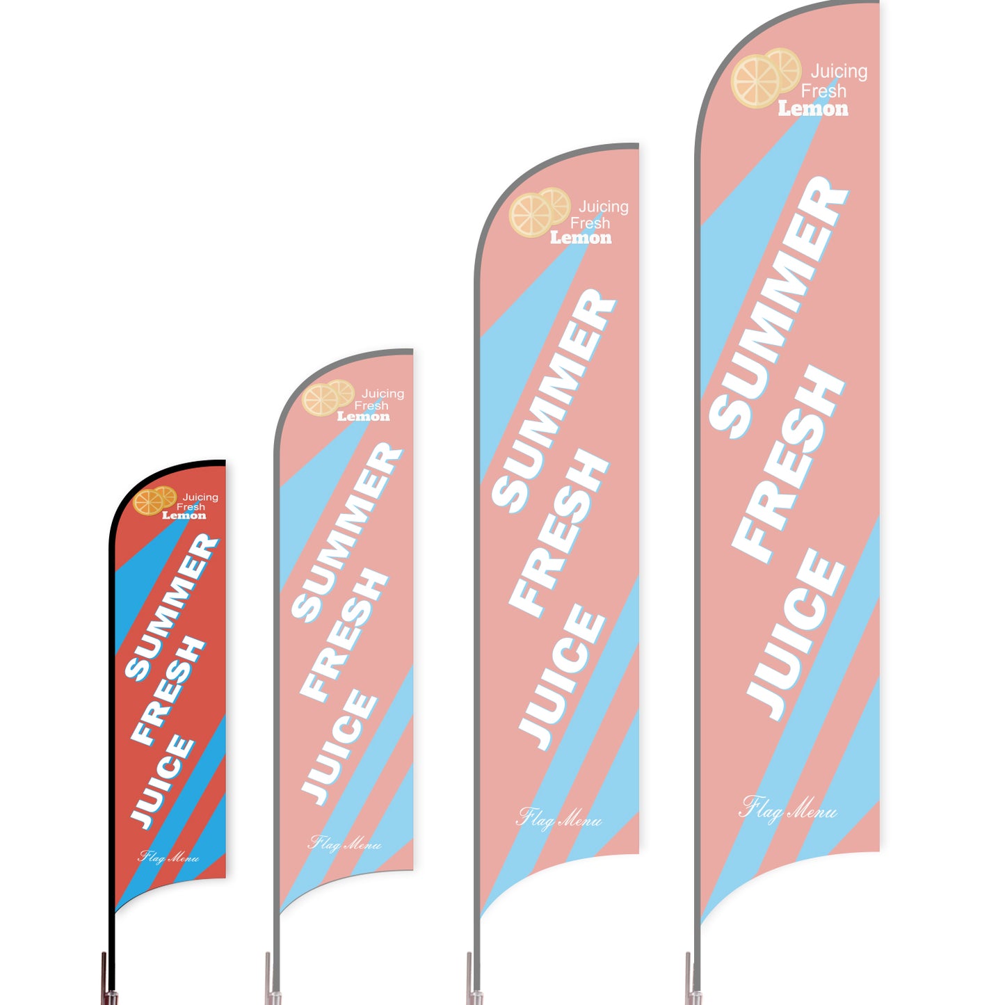 Sharkfin Flag - Doule Sided - Juice-S-Orange A-Flag Menu