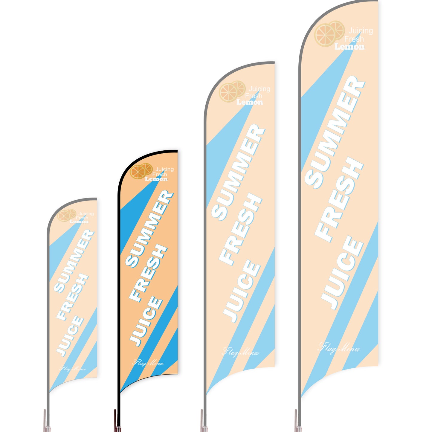 Sharkfin Flag - Doule Sided - Juice-M-Orange B-Flag Menu