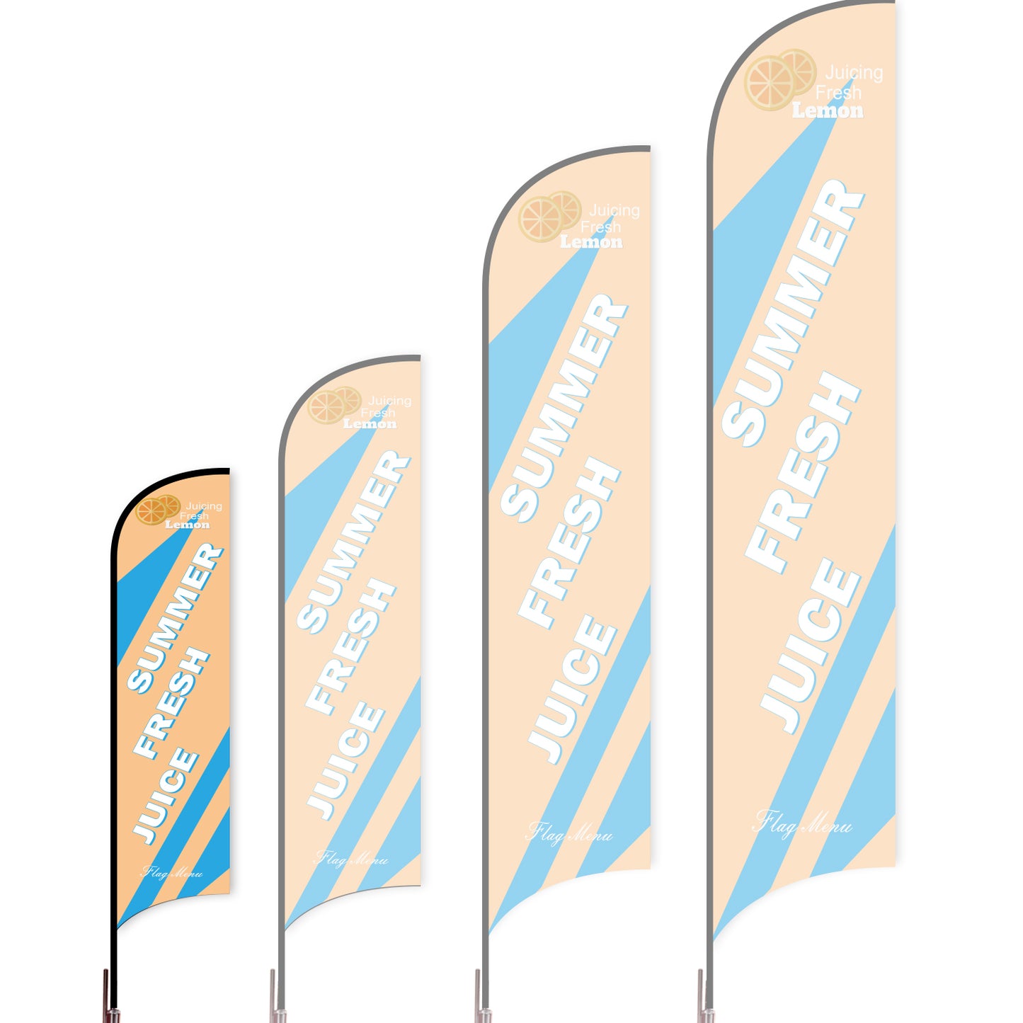 Sharkfin Flag - Doule Sided - Juice-S-Orange B-Flag Menu