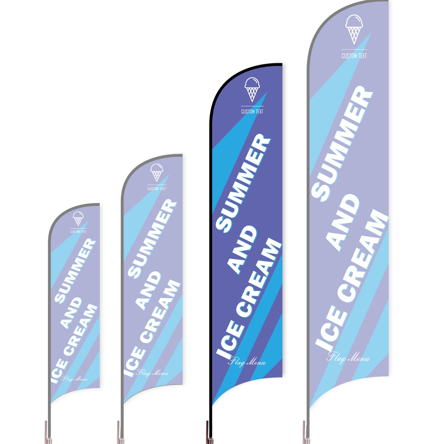 Sharkfin Flag - Doule Sided - Icecream-L(Suggestion)-Purple-Flag Menu