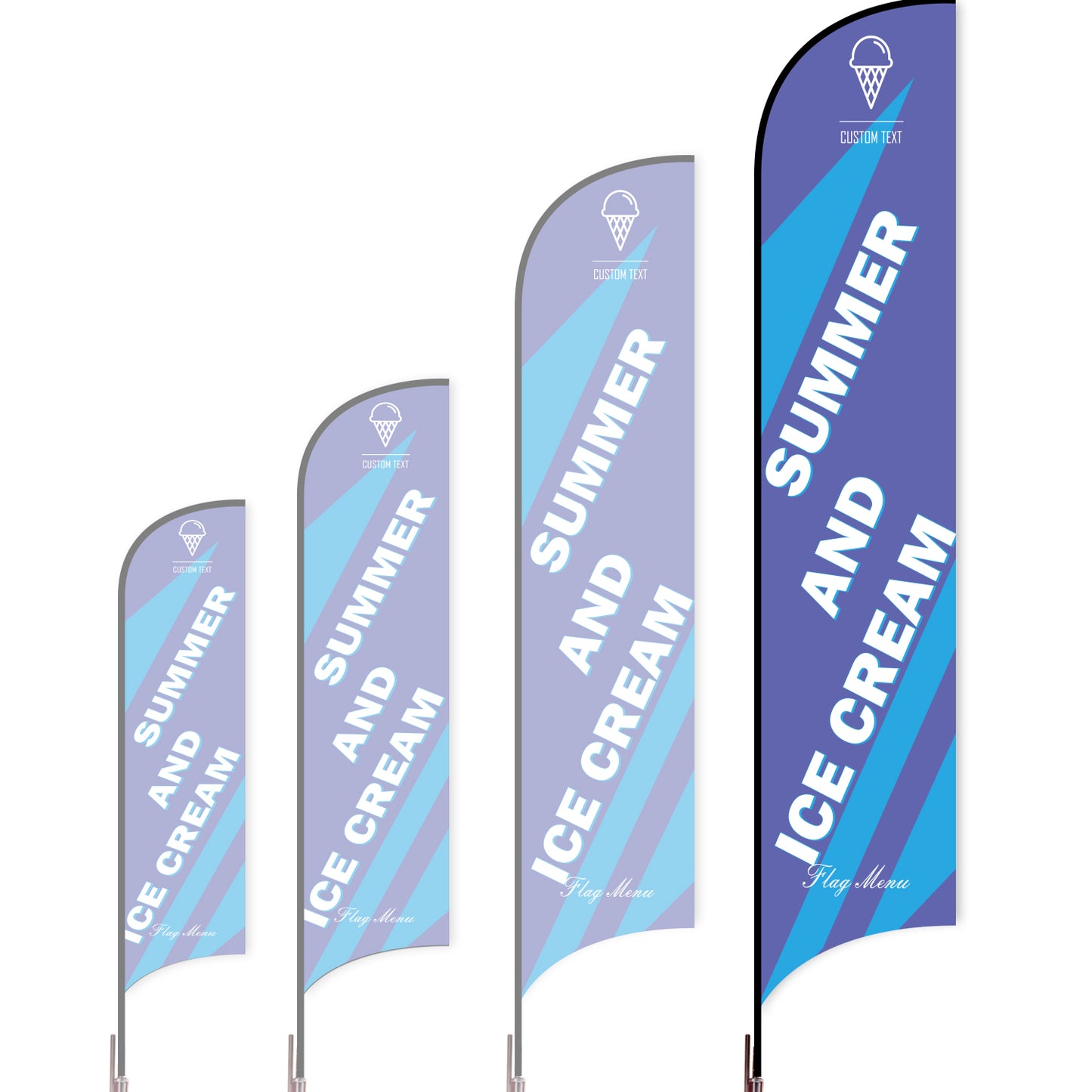 Sharkfin Flag - Doule Sided - Icecream-XL-Purple-Flag Menu