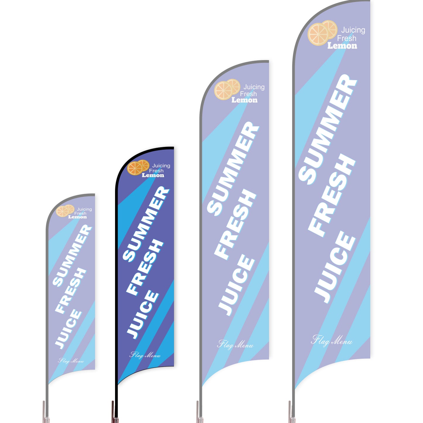 Sharkfin Flag - Doule Sided - Juice-M-Purple A-Flag Menu