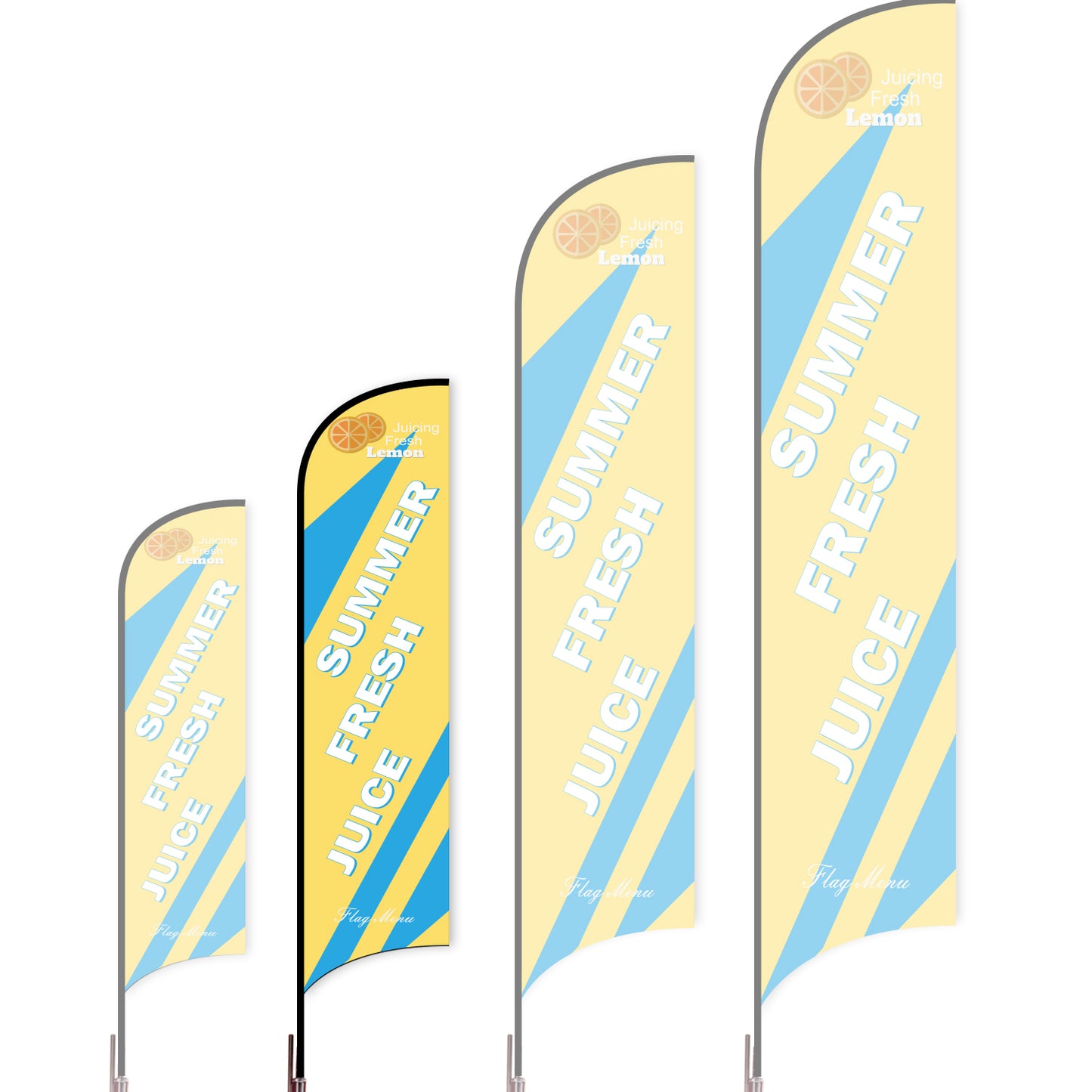 Sharkfin Flag - Doule Sided - Juice-M-Yellow A-Flag Menu