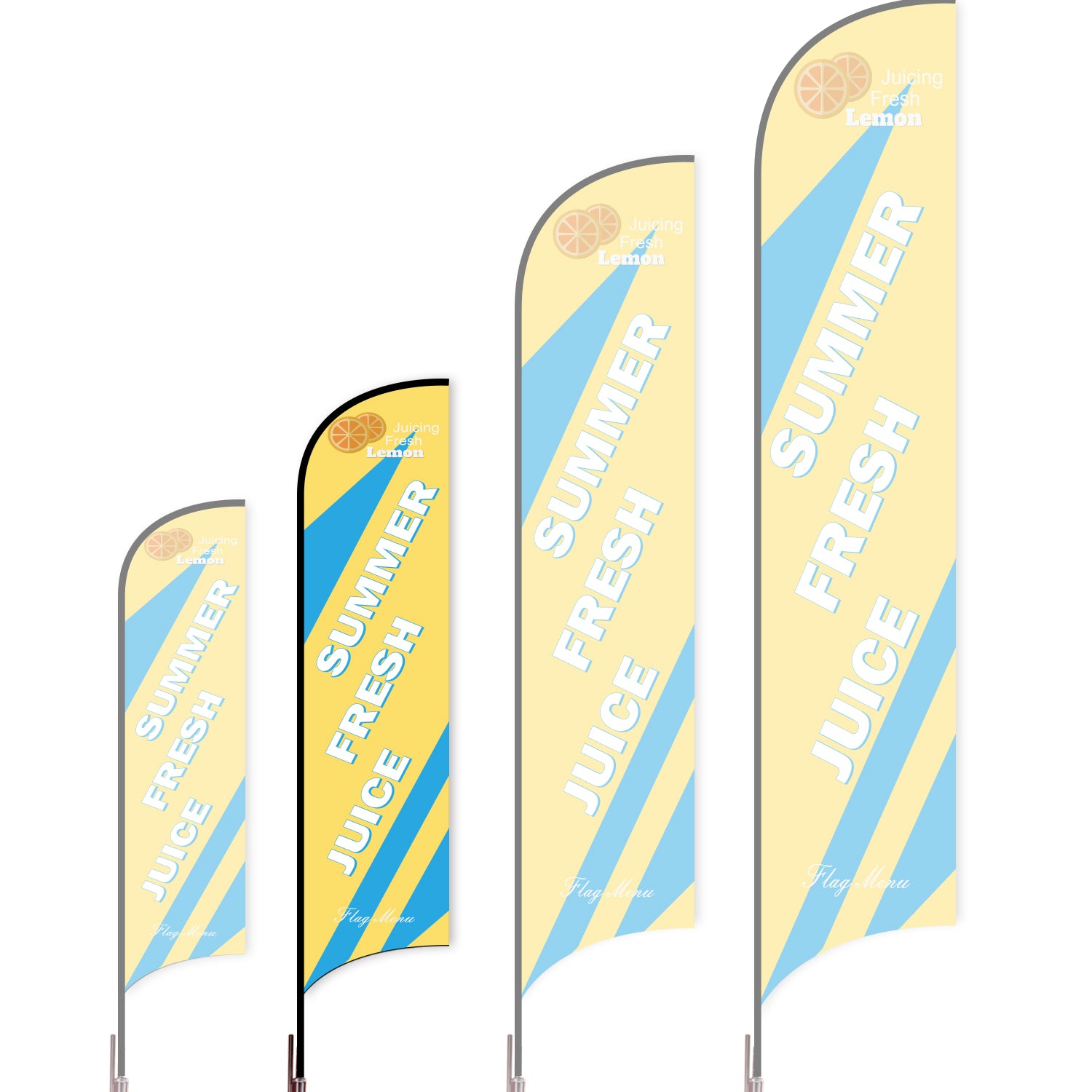 Sharkfin Flag - Doule Sided - Juice-M-Yellow A-Flag Menu