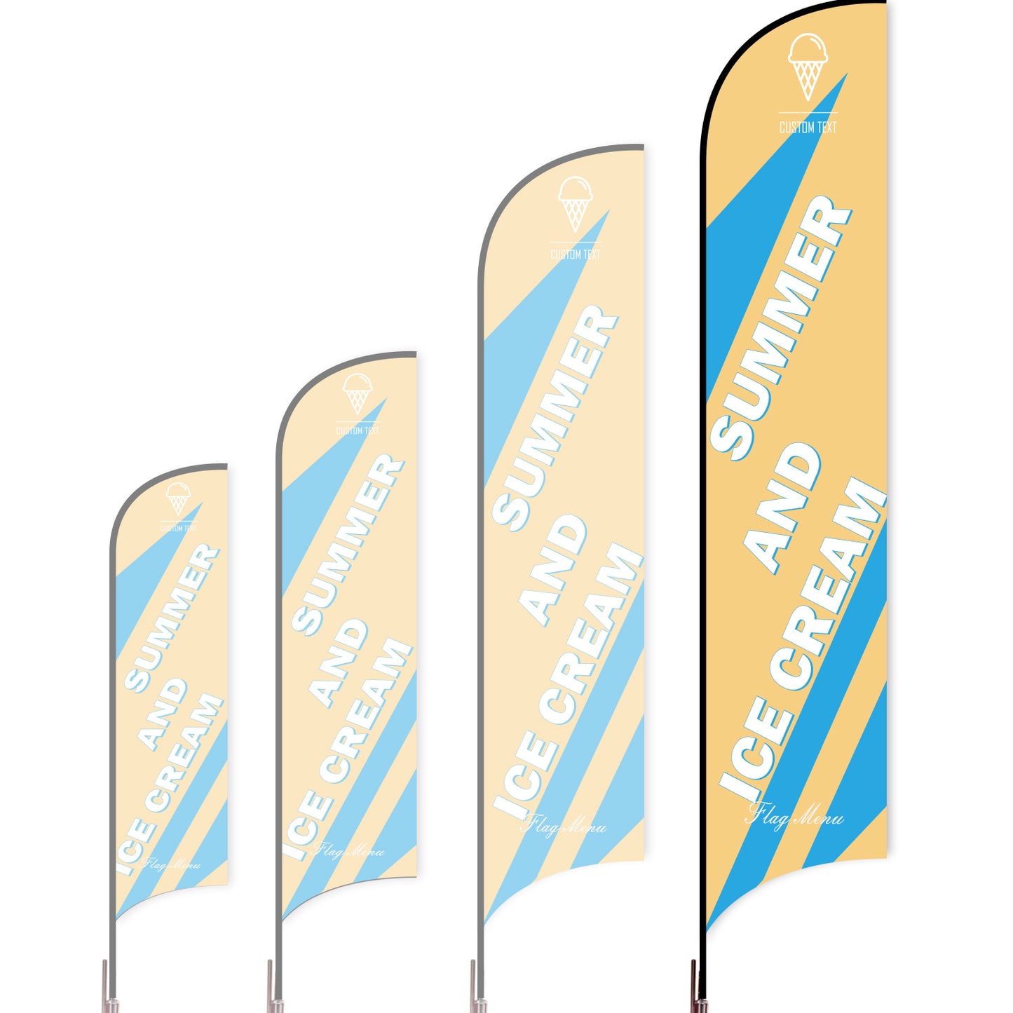 Sharkfin Flag - Doule Sided - Icecream-XL-Yellow-Flag Menu