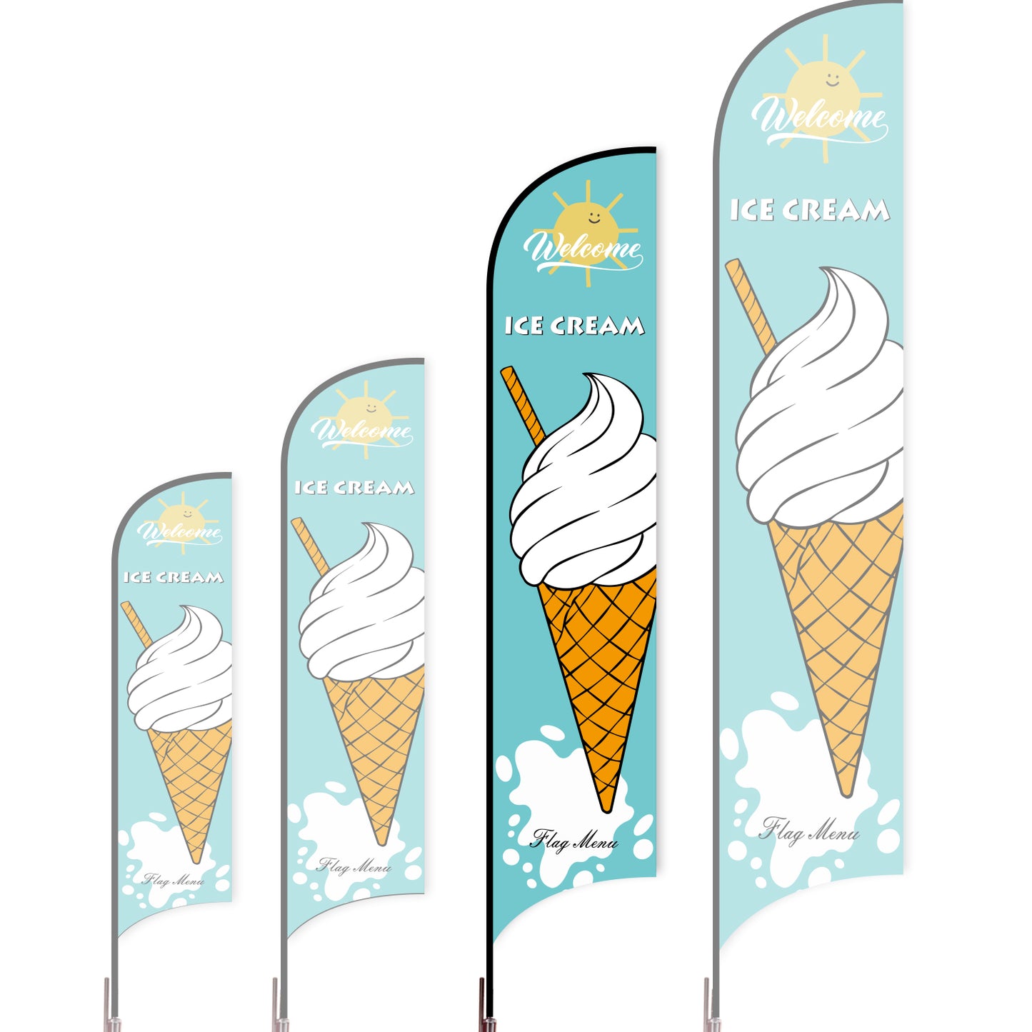 Sharkfin Flag - Doule Sided - Icecream-L(Suggestion)-Blue A-Flag Menu
