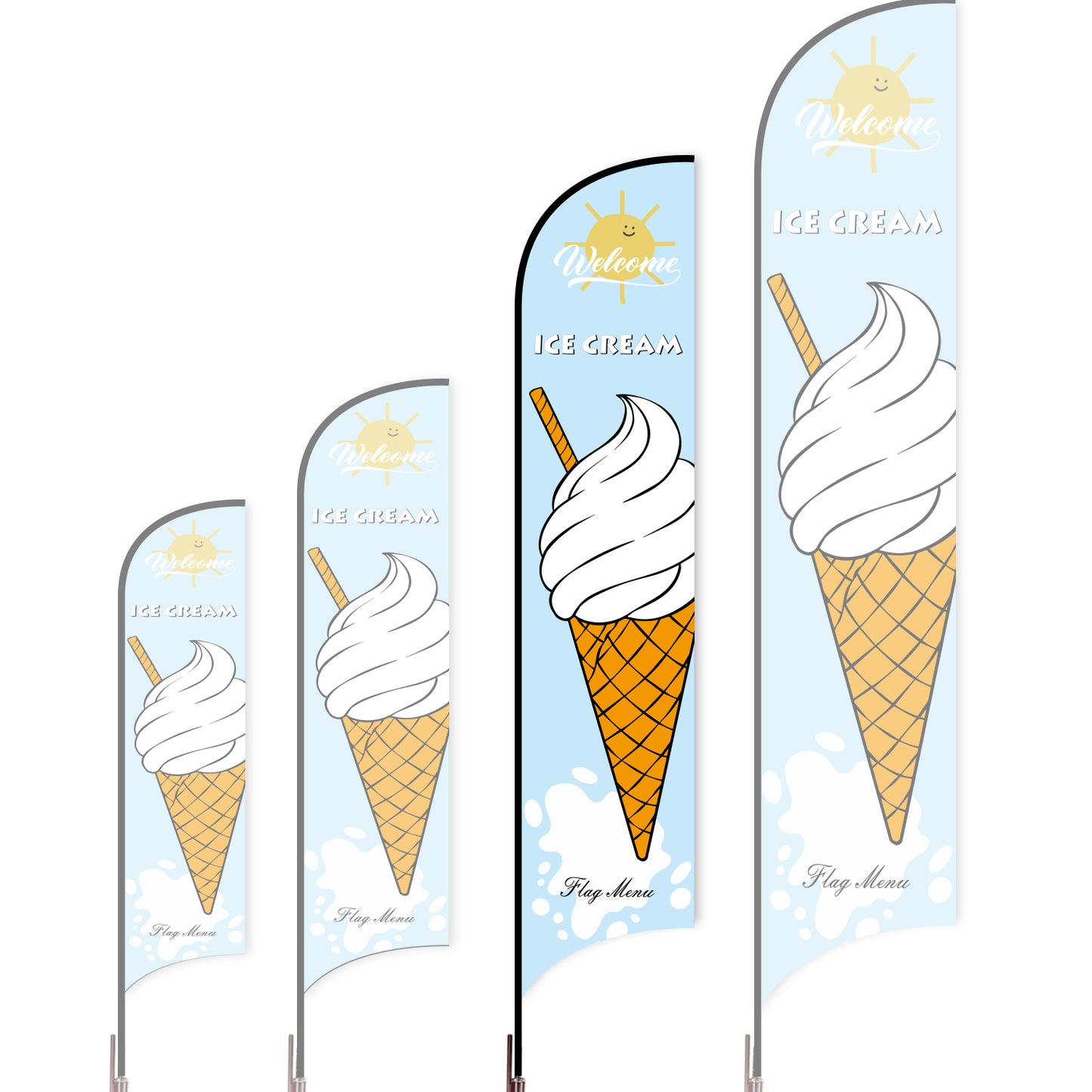 Sharkfin Flag - Doule Sided - Icecream-L(Suggestion)-Blue B-Flag Menu