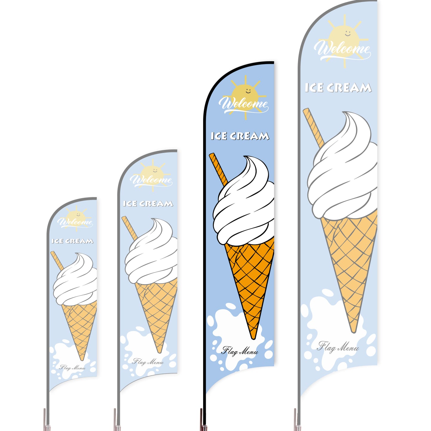 Sharkfin Flag - Doule Sided - Icecream-L(Suggestion)-Blue C-Flag Menu