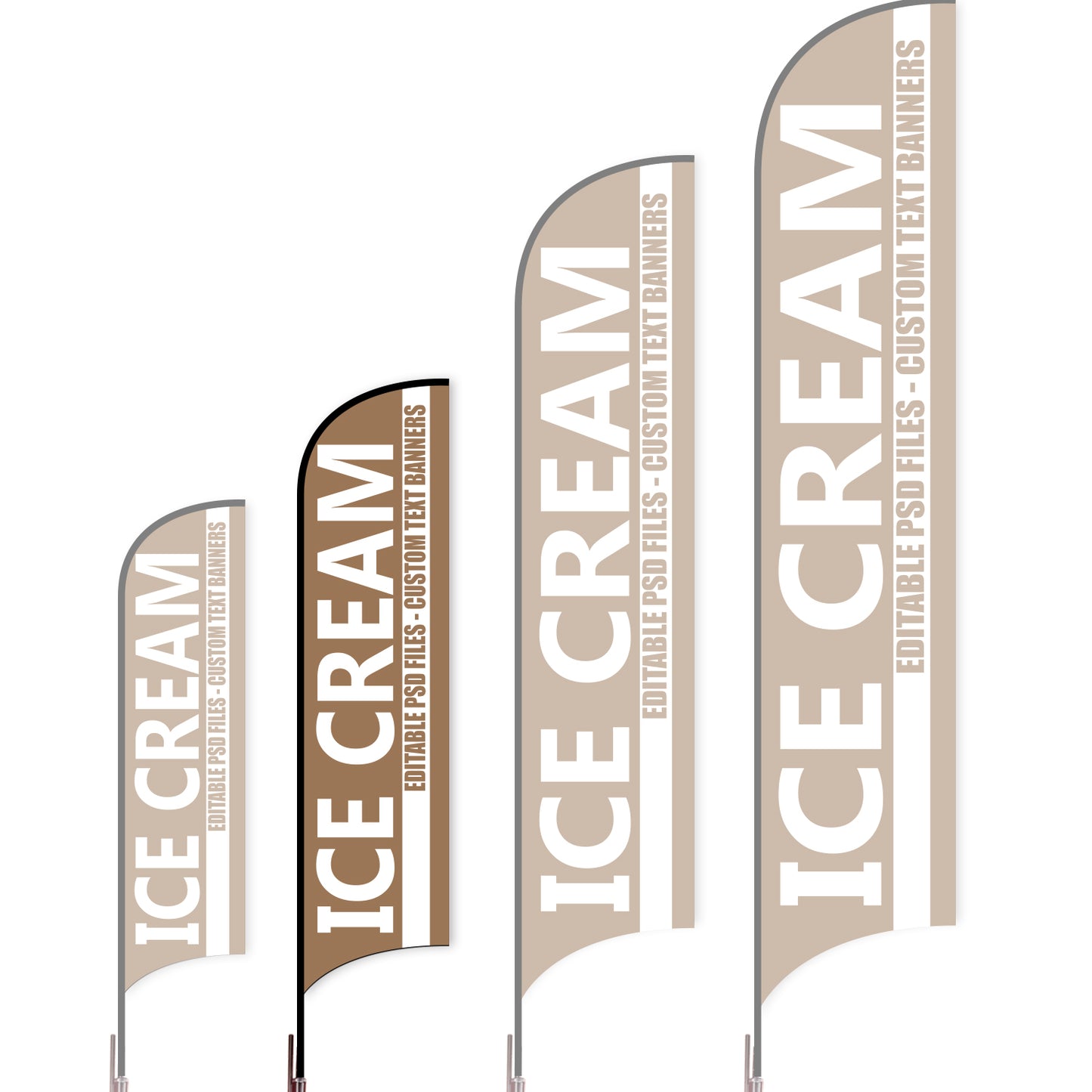 Sharkfin Flag - Doule Sided - Icecream-M-Coco-Flag Menu