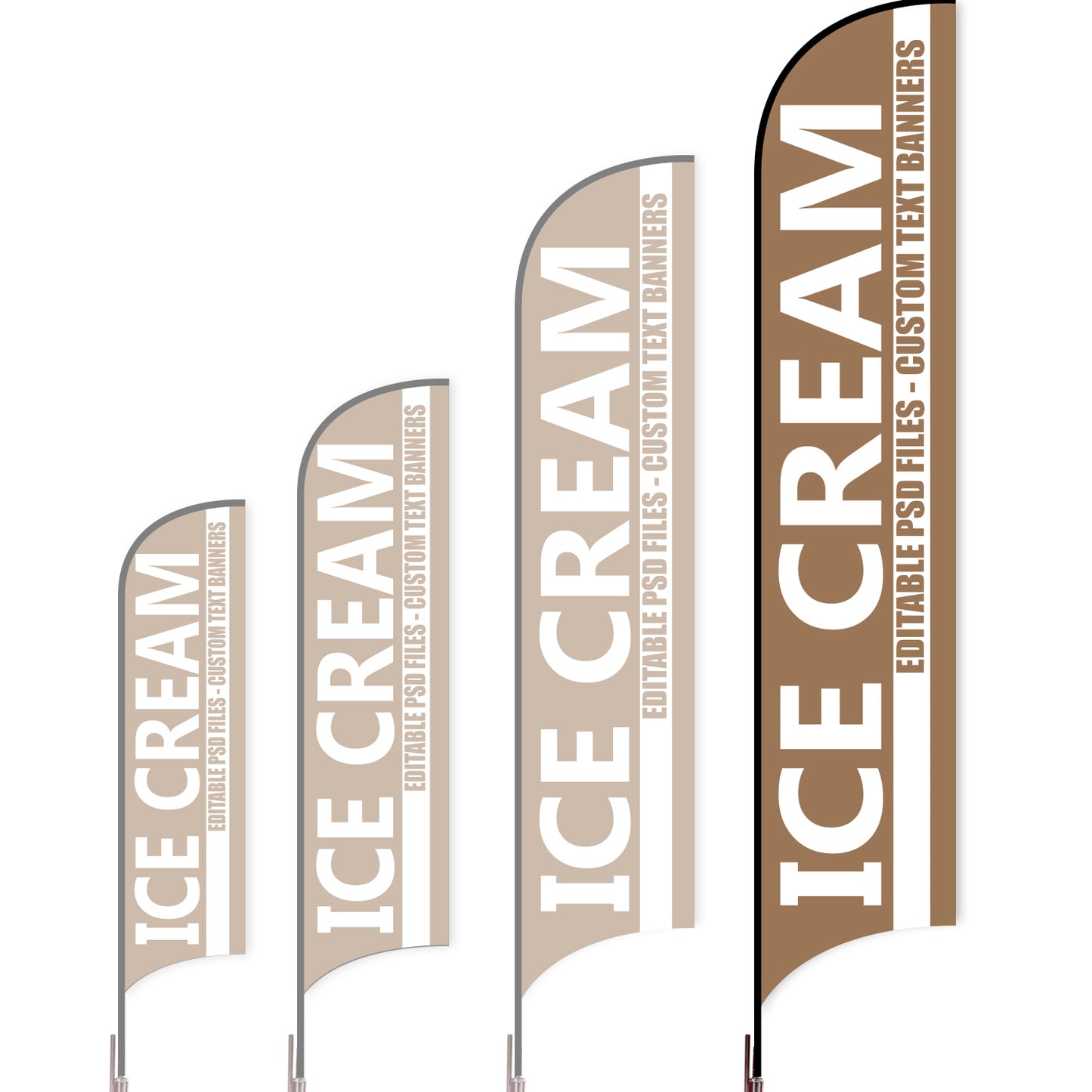 Sharkfin Flag - Doule Sided - Icecream-XL-Coco-Flag Menu