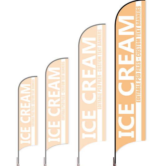 Sharkfin Flag - Doule Sided - Icecream-XL-Orange-Flag Menu