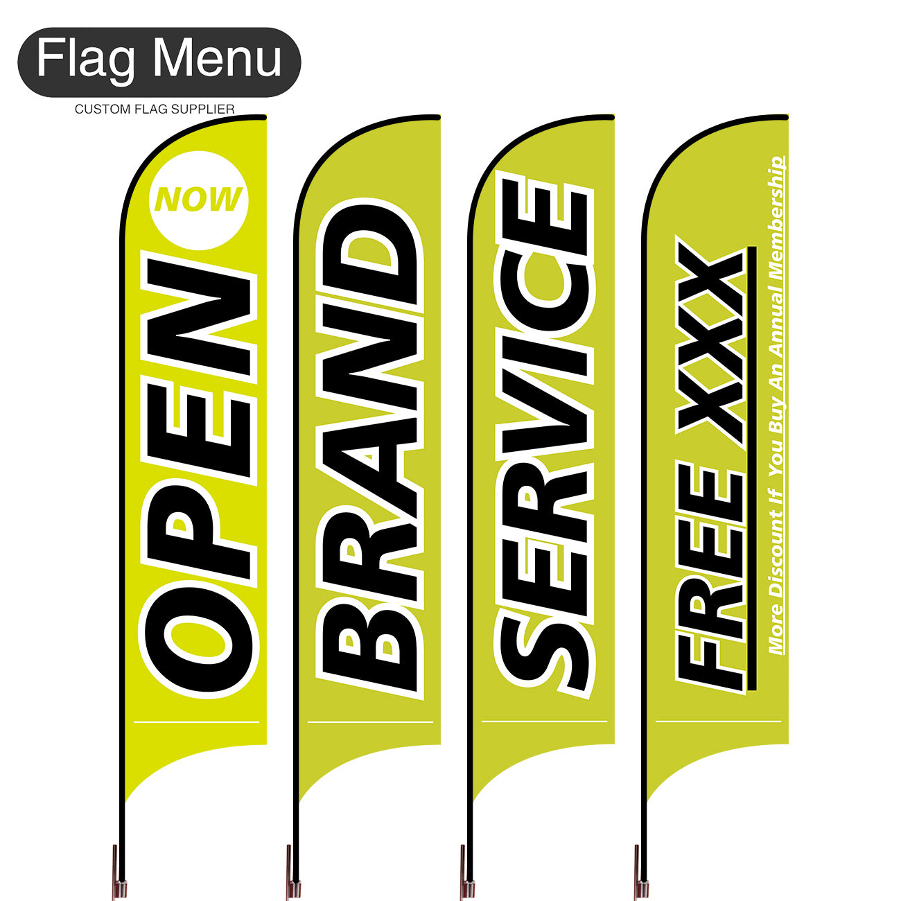 Outdoor Advertising Set - A-Green A-S-Cross & Water Bag-Flag Menu