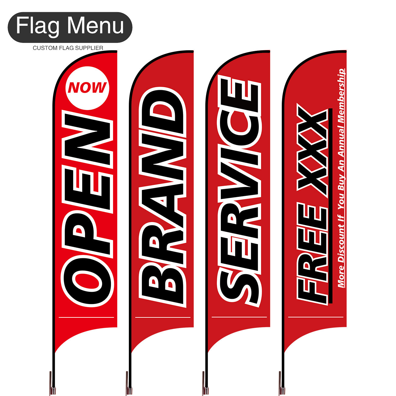 Outdoor Advertising Set - A-Red-S-Cross & Water Bag-Flag Menu