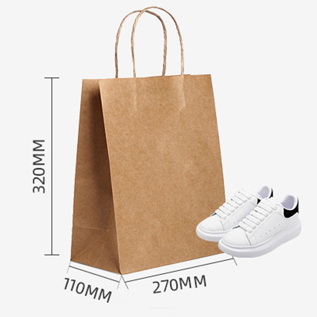 12 Packs Custom Kraft Paper Bag - Logo Printing-12 Packs-L-Vertical-FlagMenu.com