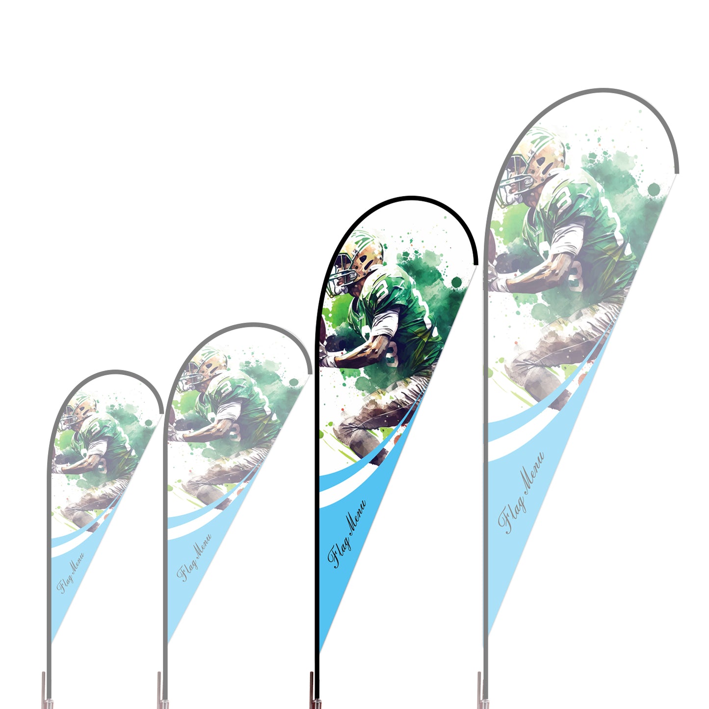 3.6X9.5ft Custom Teardrop Flag-Double Side-Flag Menu