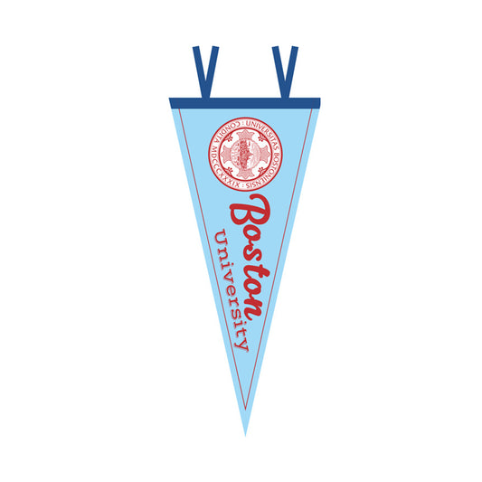 8"x18" College Felt Pennant - Boston University-Flag Menu