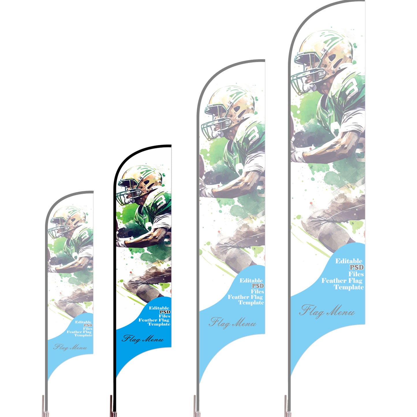 2X8.2ft Custom Sharkfin Flag-M-Flag Menu