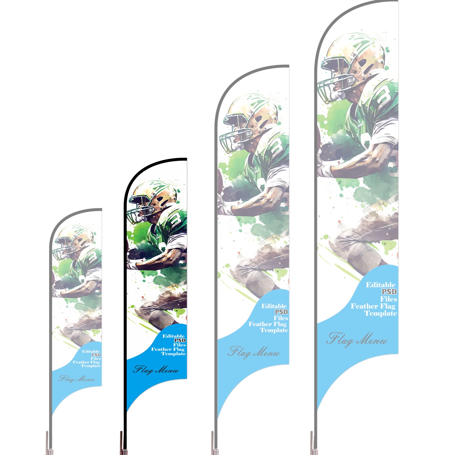 2X8.2ft Custom Sharkfin Flag-M-Flag Menu