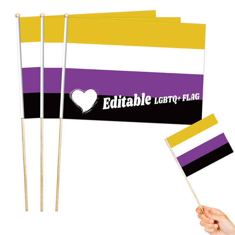8"x11" Editable Flag Of Non-Binary-LGBTQ+ Personalized Flag Maker