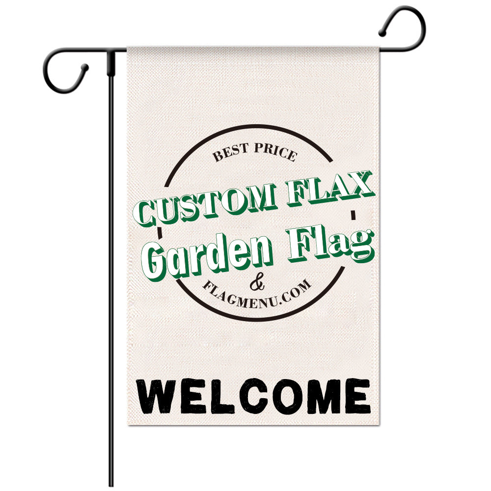 12"x18" Flax Custom Garden Flag-Doule sided-Welcome Flag-FlagMenu-Water Proof Flax-1 pcs-Flag Menu