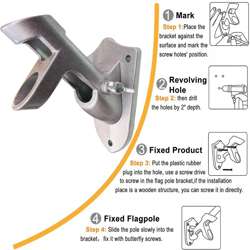 Wall Mounting Flag Pole Holder/Bracket-Custom Flag&Banner Maker - Flag Menu