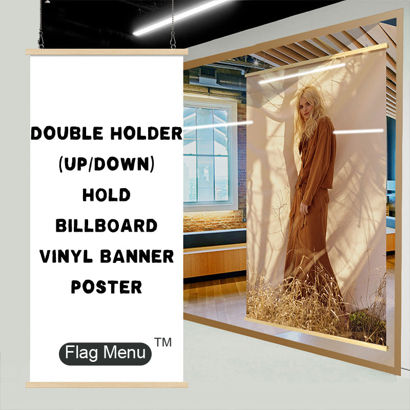 Wooden Hanging Banner/Billboard/Poster Holder-Banner Clamp-FlagMenu-Flag Menu