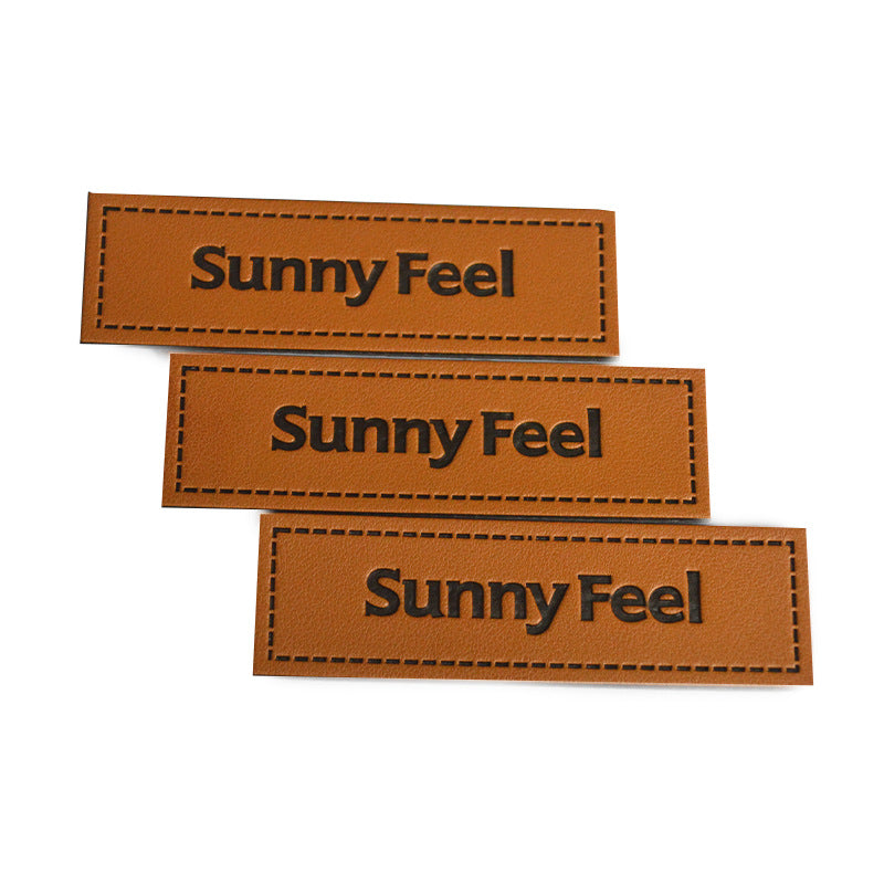 Custom PU Lether Label - Logo Printing-Flag Menu