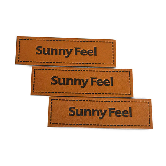 Custom PU Lether Label - Logo Printing-Flag Menu