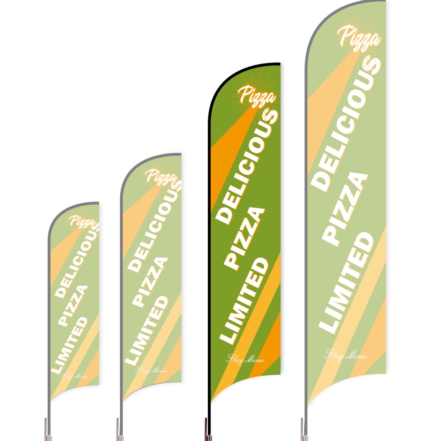 Sharkfin Flag - Doule Sided - Pizza-L(Suggestion)-Green-Flag Menu
