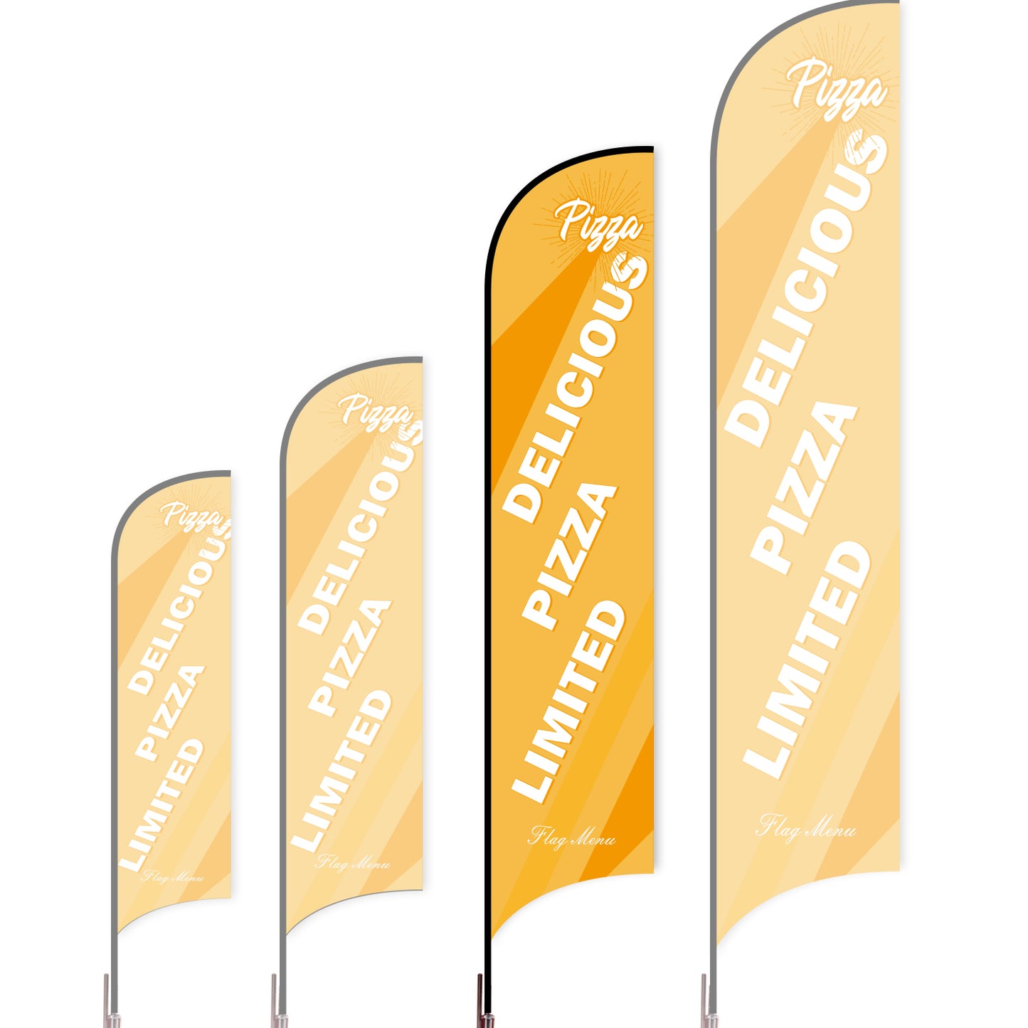 Sharkfin Flag - Doule Sided - Pizza-L(Suggestion)-Orange-Flag Menu