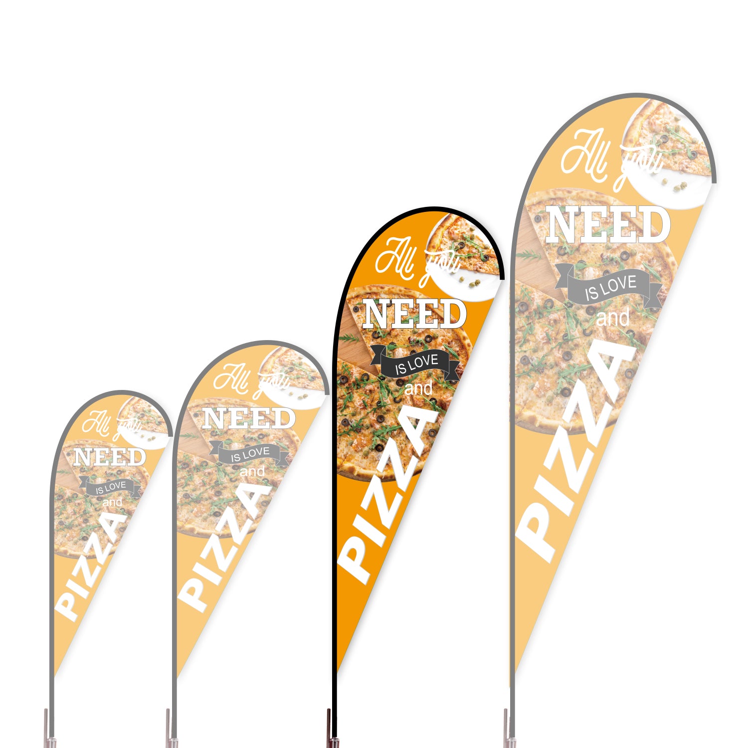Teardrop Flag - Doule Sided - Pizza-L(Suggestion)-Orange-Flag Menu