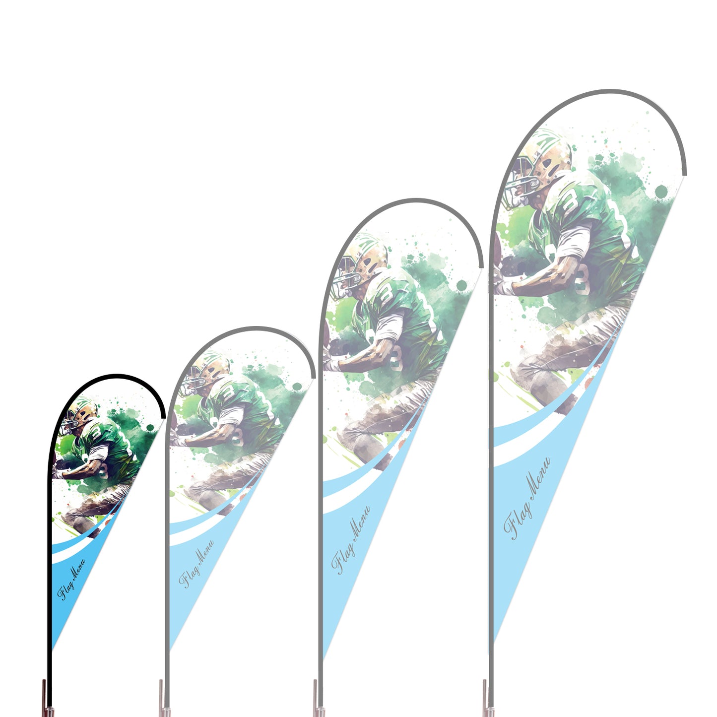 2.3X5.6ft Custom Teardrop Flag-Double Sided-Flag Menu