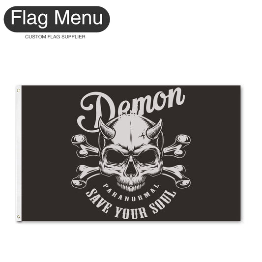 Regular Flag Of Skull - Demon-2'x3'-2 Grommets-Flag Menu