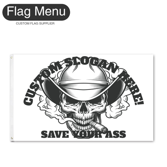 Regular Flag Of Skull - Cowboy-2'x3'-2 Grommets-Flag Menu