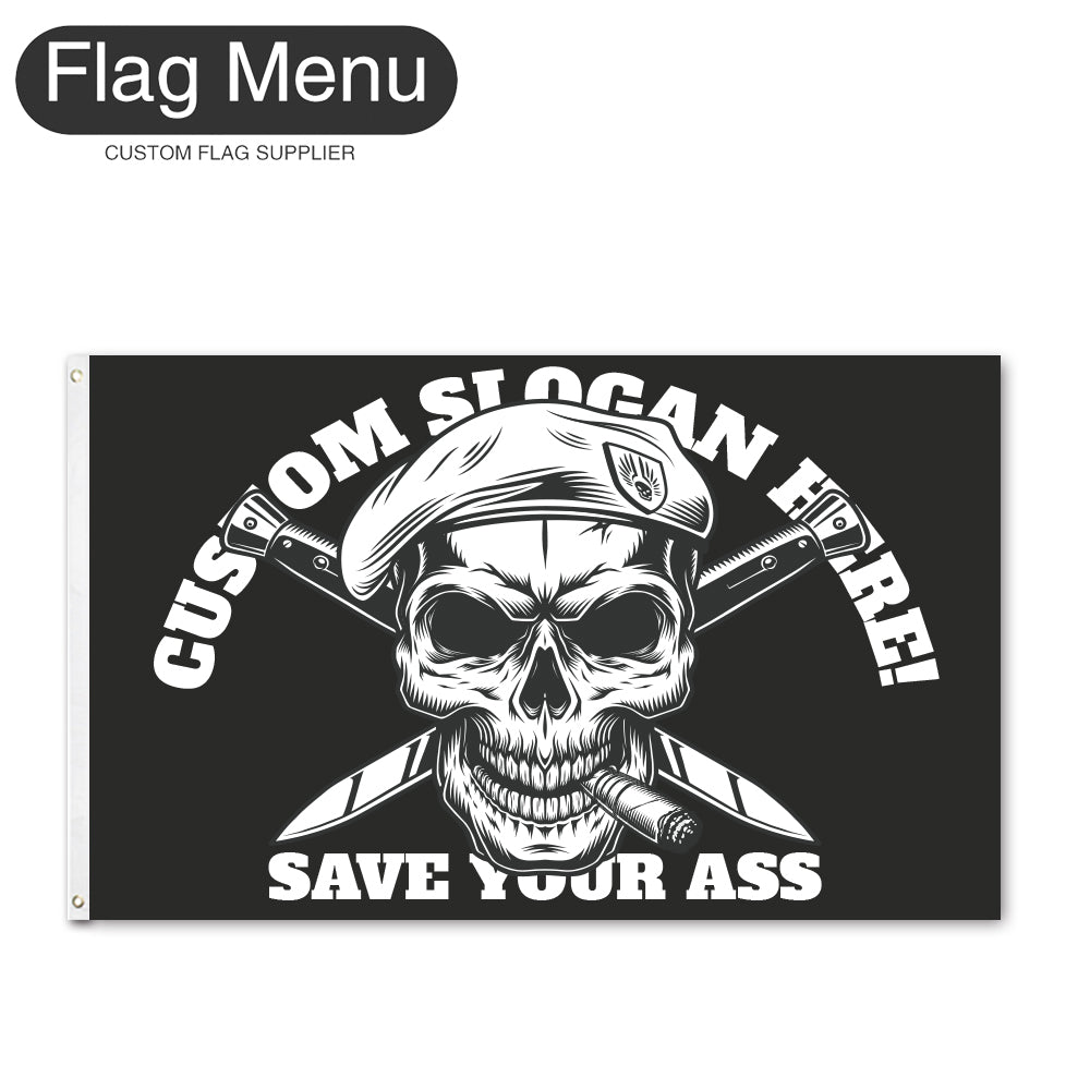Regular Flag Of Skull - Army-2'x3'-2 Grommets-Flag Menu