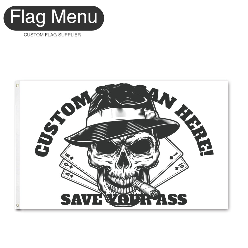 Regular Flag Of Skull - Gambler-2'x3'-2 Grommets-Flag Menu