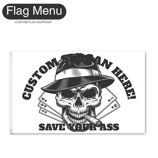 Regular Flag Of Skull - Gambler-2'x3'-2 Grommets-Flag Menu