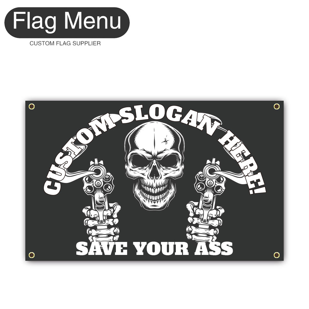 Regular Flag Of Skull - GUN-2'x3'-4 Grommets-Flag Menu