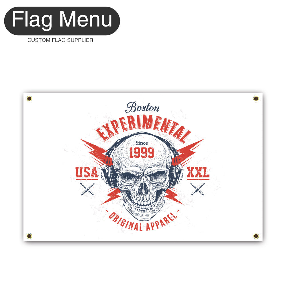 Canvas Wall Flag Of Skull - ORIGINAL APPAREL-2'x3'-4 Grommets-Flag Menu