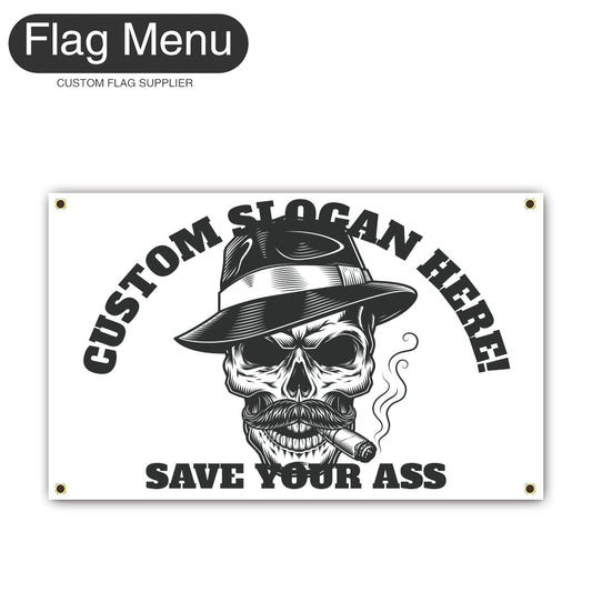 Canvas Wall Flag Of Skull - CIGAR AFICIONADO-2'x3'-4 Grommets-Flag Menu