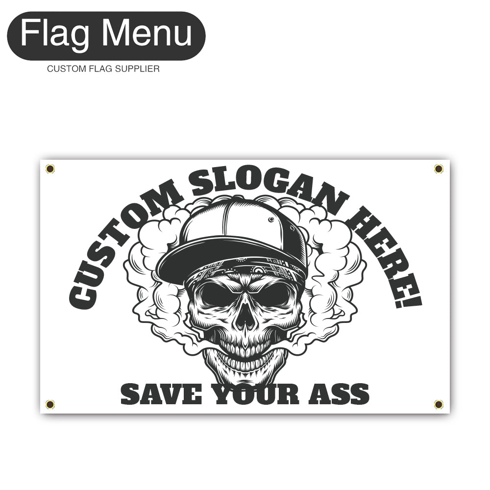 Canvas Wall Flag Of Skull - Vaping-2'x3'-4 Grommets-Flag Menu