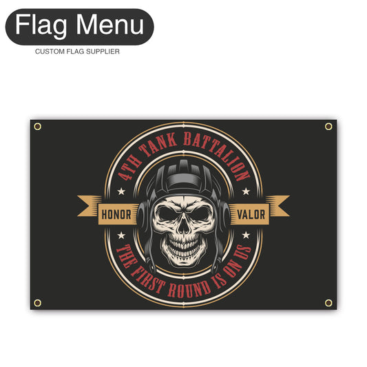 Canvas Wall Flag Of Skull - Honor-2'x3'-4 Grommets-Flag Menu